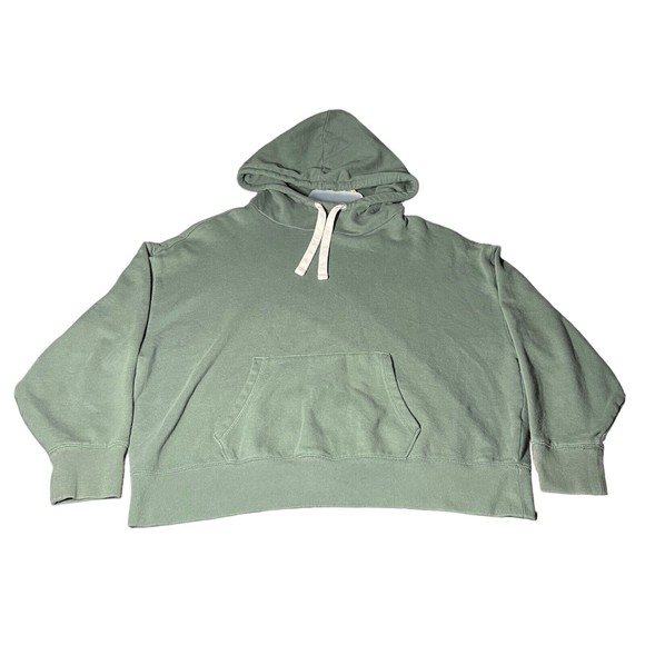 Gap Hoodie High Collard Green Hooded Sweater Front Pockets Women’s Size Large - Picture 4 of 5